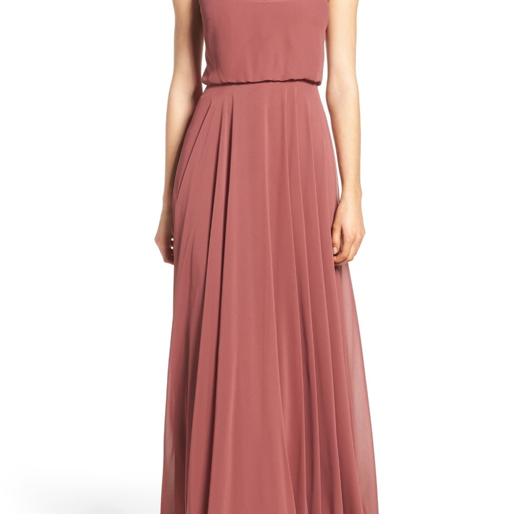 Jenny Yoo Inesse Chiffon V-Neck Spaghetti Strap